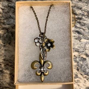 Rustic necklace with floral accents